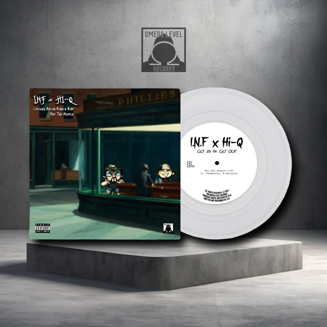 I.N.F & Hi-Q- Limited Edition Clear 7" Vinyl Single "Chicken Bacon Ranch Rap"